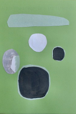 ACRYLIC PAINT AND COLLAGE ON MI-TEINTES PAPER